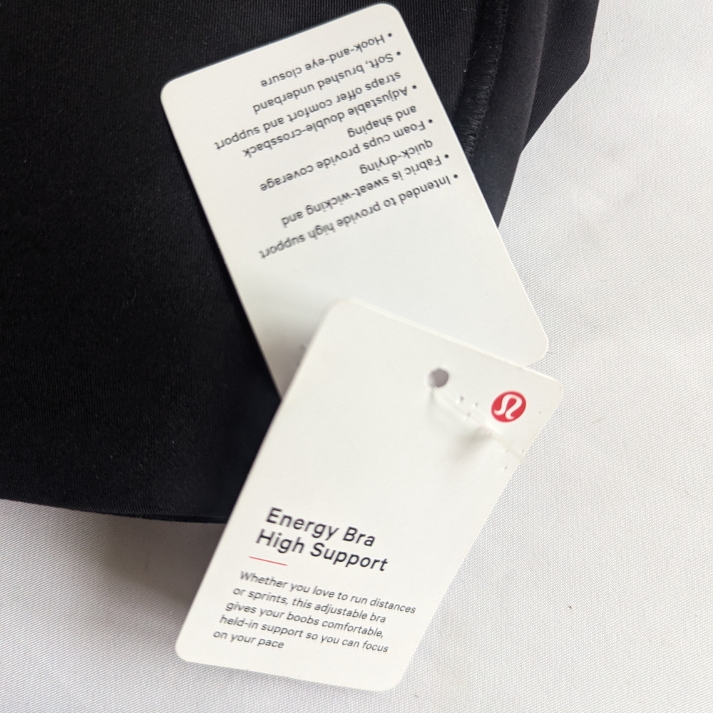Lululemon Women's Black Sports Bra High Support - Picture 2 of 3